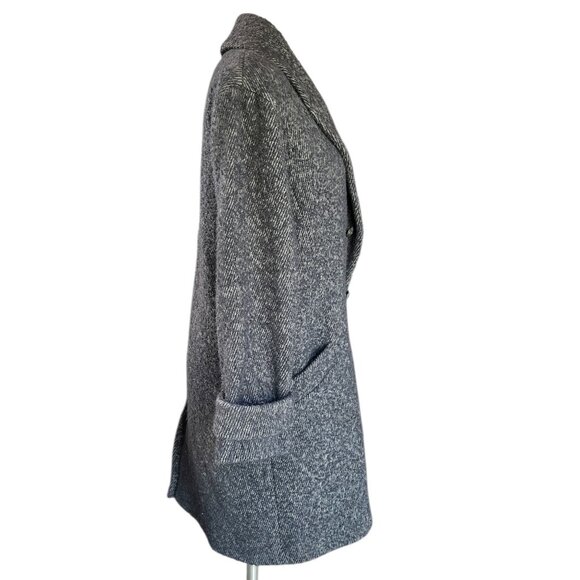 Ba&Sh Women's Coat Size 3 US 10 Gray Double-Breasted Wool Blend Overcoat - Picture 4 of 14